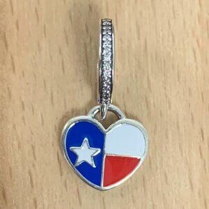 Pandora Texas Heart Flag Charm, S925 Silver Bracelets